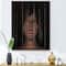 Designart - Portrait of African American Woman II - Modern Print on Natural Pine Wood